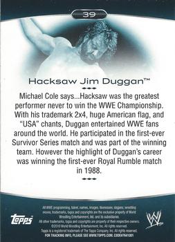 2010 Topps Platinum WWE #39 Hacksaw Jim Duggan  Back