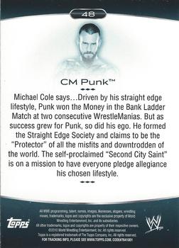 2010 Topps Platinum WWE #48 CM Punk  Back