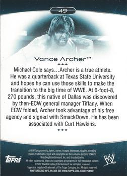 2010 Topps Platinum WWE #49 Vance Archer  Back