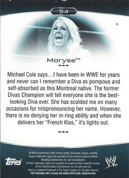2010 Topps Platinum WWE #54 Maryse  Back