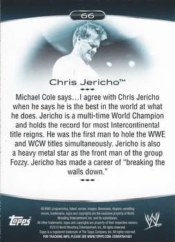 2010 Topps Platinum WWE #66 Chris Jericho  Back