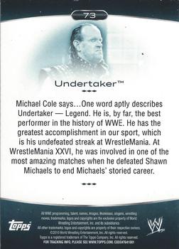 2010 Topps Platinum WWE #73 Undertaker  Back