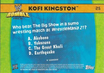 2010 Topps WWE Rumble Pack #25 Kofi Kingston  Back