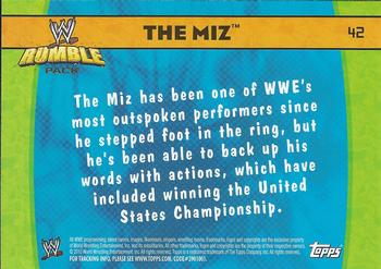 2010 Topps WWE Rumble Pack #42 The Miz  Back