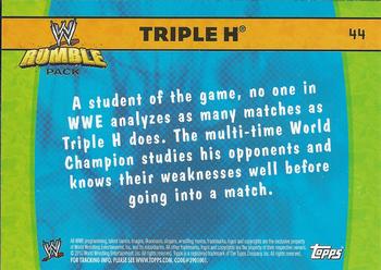 2010 Topps WWE Rumble Pack #44 Triple H  Back