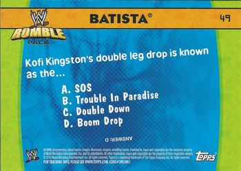 2010 Topps WWE Rumble Pack #49 Batista  Back