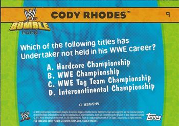 2010 Topps WWE Rumble Pack #9 Cody Rhodes  Back