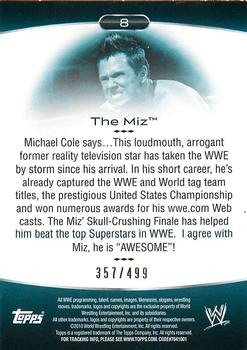 2010 Topps Platinum WWE - Green #8 The Miz  Back