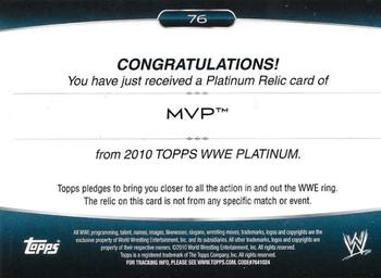 2010 Topps Platinum WWE - Relics #76 MVP  Back