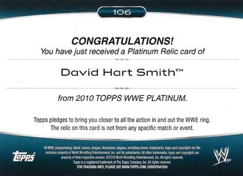 2010 Topps Platinum WWE - Relics Blue #106 David Hart Smith  Back