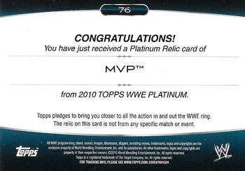 2010 Topps Platinum WWE - Relics Green #76 MVP  Back