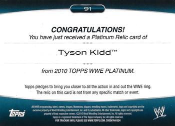 2010 Topps Platinum WWE - Relics Green #91 Tyson Kidd  Back