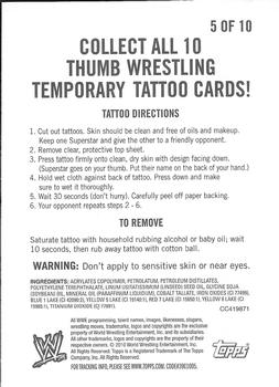 2010 Topps WWE Rumble Pack - Tattoos #5 Batista/The Undertaker  Back