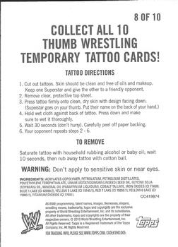 2010 Topps WWE Rumble Pack - Tattoos #8 Rey Mysterio/CM Punk  Back