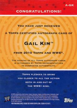 2010 Topps WWE - Autographs #A-GK Gail Kim  Back