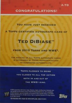 2010 Topps WWE - Autographs #A-TD Ted DiBiase  Back