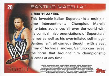 2010 Topps WWE - Blue #20 Santino Marella  Back