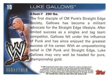 2010 Topps WWE - Blue #10 Luke Gallows  Back
