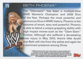 2010 Topps WWE - Blue #15 Beth Phoenix  Back