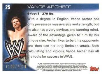 2010 Topps WWE - Blue #25 Vance Archer  Back