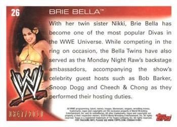2010 Topps WWE - Blue #26 Brie Bella  Back