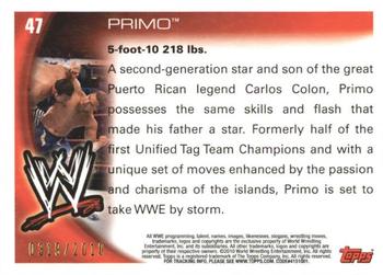 2010 Topps WWE - Blue #47 Primo  Back