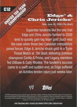 2010 Topps WWE - Championship Material #C12 Edge/Chris Jericho  Back