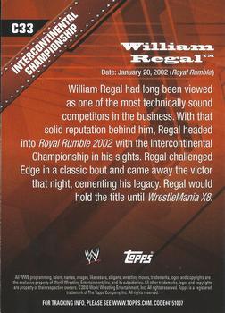 2010 Topps WWE - Championship Material #C33 William Regal  Back