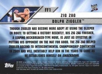 2010 Topps WWE - Favorite Finishers #FF1 Dolph Ziggler Back
