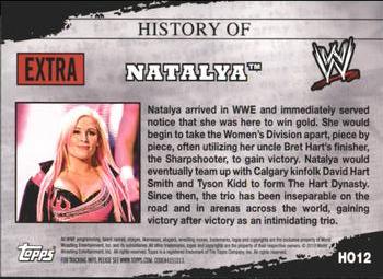 2010 Topps WWE - History Of #HO12 Natalya  Back