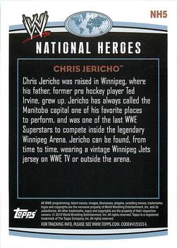 2010 Topps WWE - National Heroes #NH5 Chris Jericho  Back