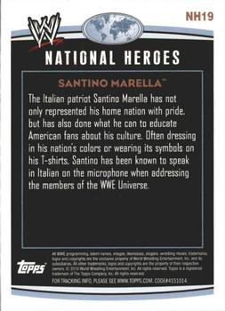 2010 Topps WWE - National Heroes #NH19 Santino Marella  Back