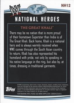 2010 Topps WWE - National Heroes #NH12 The Great Khali  Back