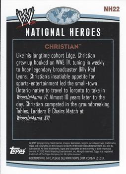 2010 Topps WWE - National Heroes #NH22 Christian  Back