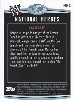 2010 Topps WWE - National Heroes #NH2 Maryse  Back