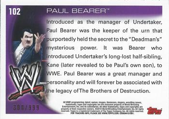 2010 Topps WWE - Silver #102 Paul Bearer Back