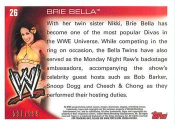 2010 Topps WWE - Silver #26 Brie Bella Back