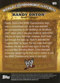 2010 Topps WWE - World Championship Material #W9 Randy Orton  Back