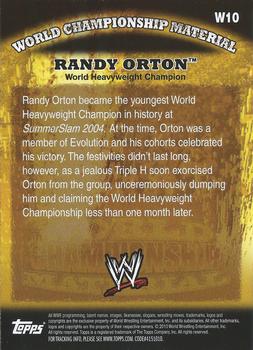 2010 Topps WWE - World Championship Material #W10 Randy Orton  Back