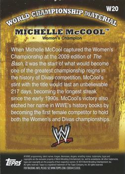 2010 Topps WWE - World Championship Material #W20 Michelle McCool  Back