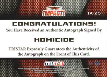 2009 TriStar TNA Impact - Autographs Blue #IA-25 Homicide  Back