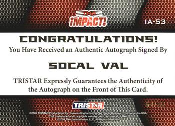 2009 TriStar TNA Impact - Autographs Gold #IA-53 SoCal Val  Back