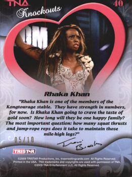 2009 TriStar TNA Knockouts - Gold #40 Rhaka Khan Back