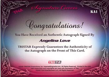 2009 TriStar TNA Knockouts - Signature Curves #KA1 Angelina Love Back