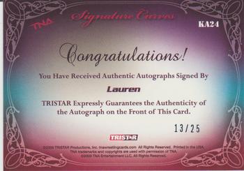 2009 TriStar TNA Knockouts - Signature Curves Turquoise #KA24 Lauren Back
