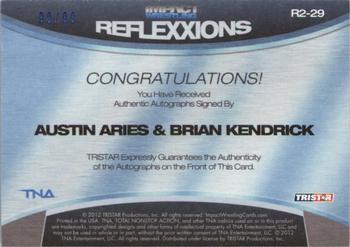 2012 TriStar Impact TNA Reflexxions - Dual Autographs Silver #R2-29 Austin Aries / Brian Kendrick Back