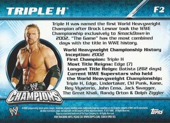 2011 Topps WWE Champions - Foil #F2 Triple H Back