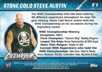 2011 Topps WWE Champions - Foil #F1 Stone Cold Steve Austin Back