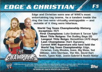 2011 Topps WWE Champions - Foil #F5 Edge / Christian Back