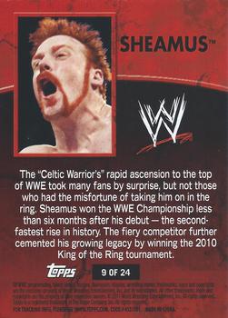 2011 Topps WWE Ringside Relic Dog Tags Inserts #9 Sheamus  Back